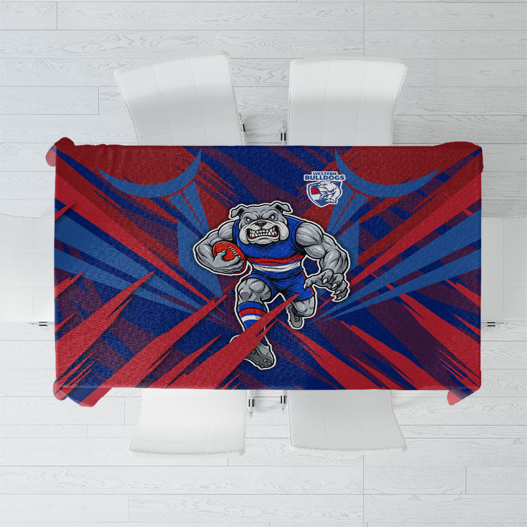Western Bulldogs Australian Football Tablecloth Aggressive Bulldog Mascot - Bold Team Colors