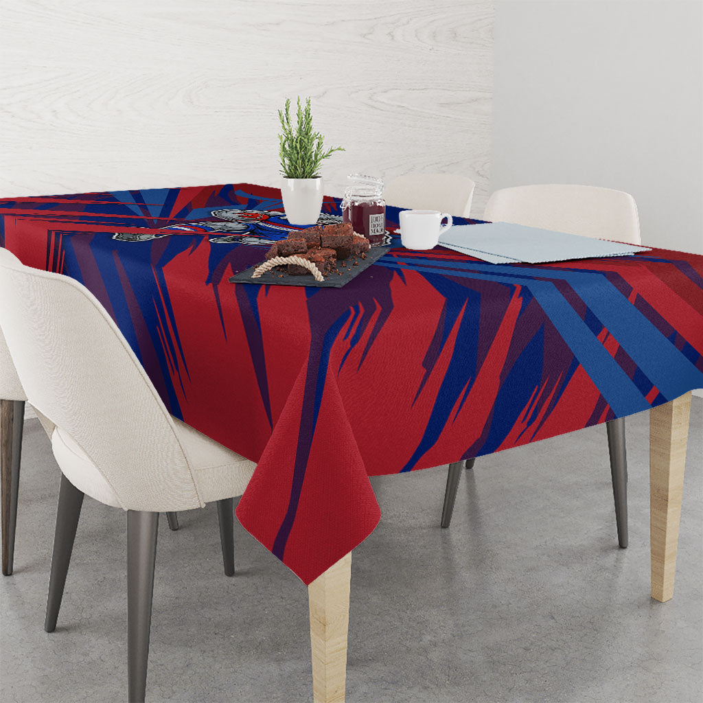 Western Bulldogs Australian Football Tablecloth Aggressive Bulldog Mascot - Bold Team Colors