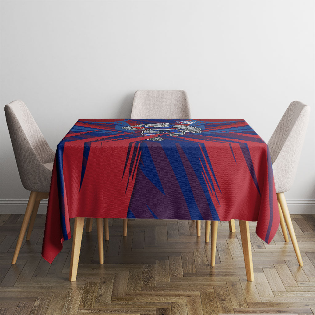 Western Bulldogs Australian Football Tablecloth Aggressive Bulldog Mascot - Bold Team Colors