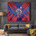 Western Bulldogs Australian Football Tapestry Aggressive Bulldog Mascot - Bold Team Colors