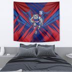 Western Bulldogs Australian Football Tapestry Aggressive Bulldog Mascot - Bold Team Colors