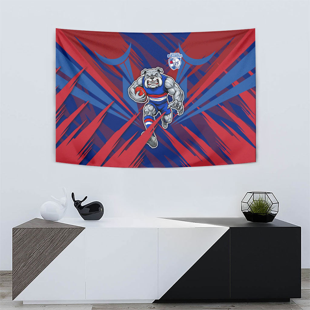 Western Bulldogs Australian Football Tapestry Aggressive Bulldog Mascot - Bold Team Colors