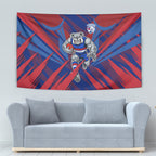 Western Bulldogs Australian Football Tapestry Aggressive Bulldog Mascot - Bold Team Colors