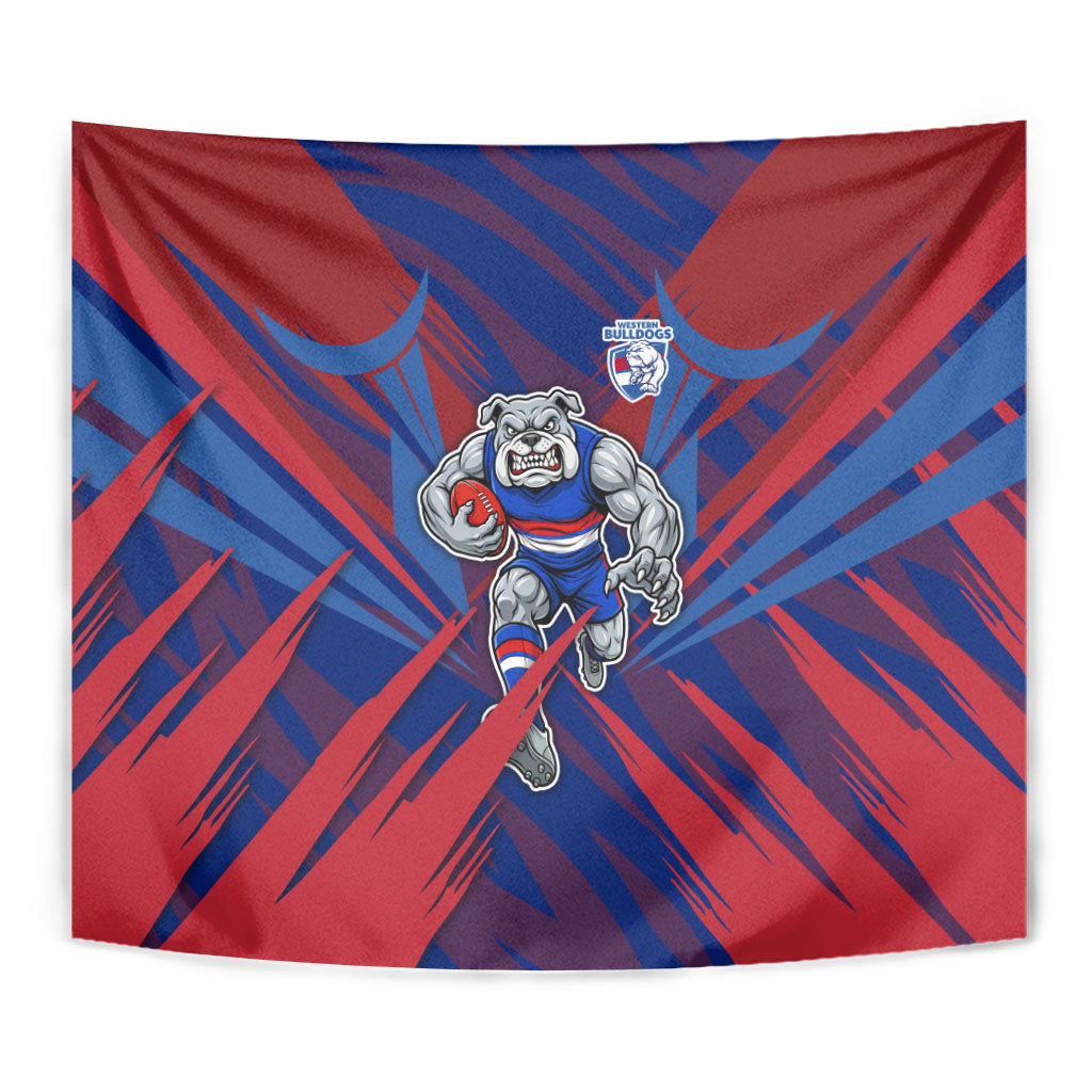Western Bulldogs Australian Football Tapestry Aggressive Bulldog Mascot - Bold Team Colors