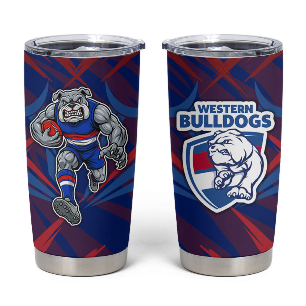 Western Bulldogs Australian Football Tumbler Cup Aggressive Bulldog Mascot - Bold Team Colors