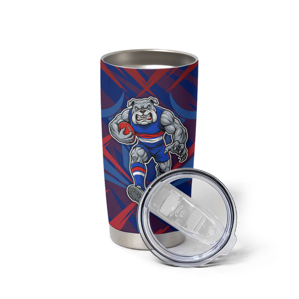 Western Bulldogs Australian Football Tumbler Cup Aggressive Bulldog Mascot - Bold Team Colors