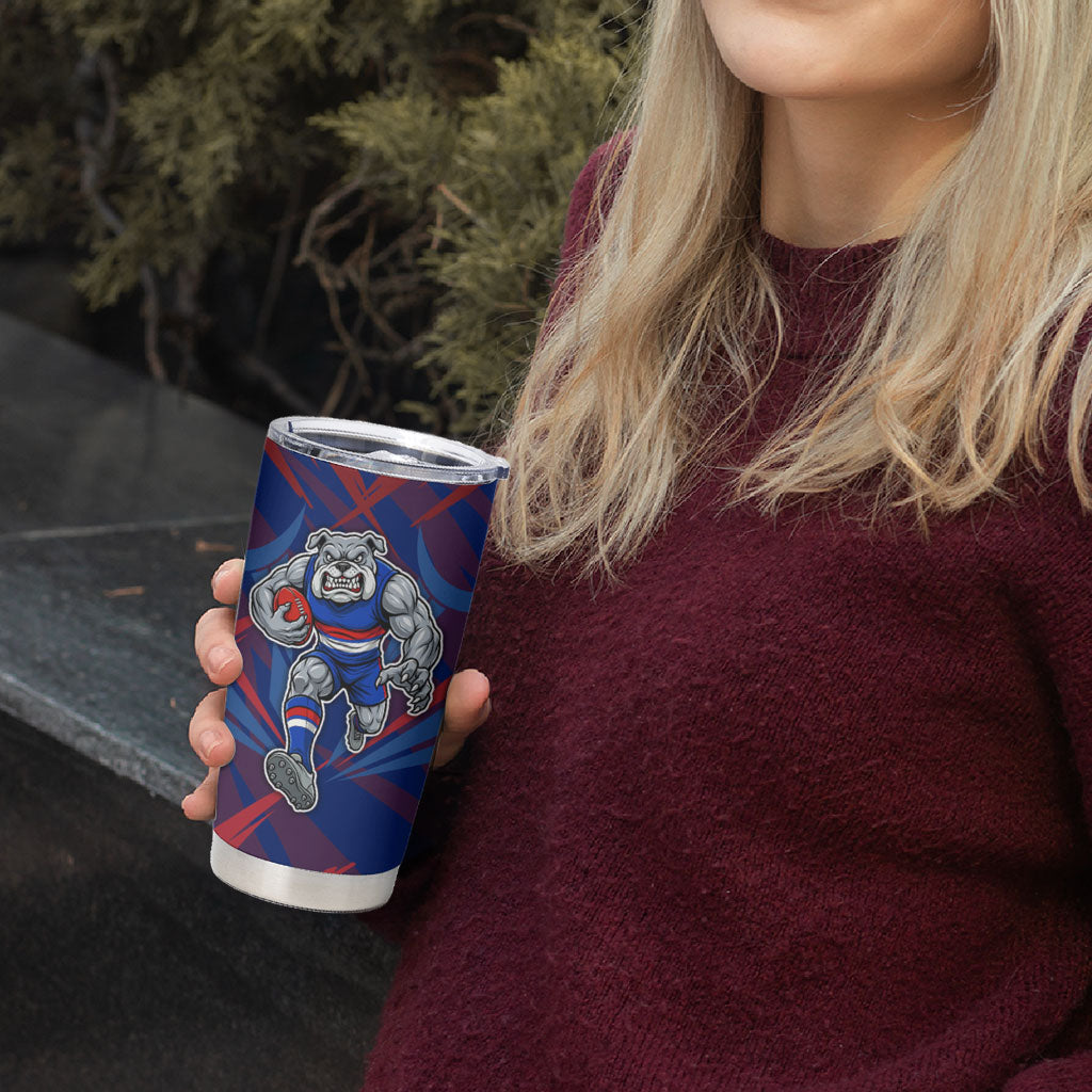 Western Bulldogs Australian Football Tumbler Cup Aggressive Bulldog Mascot - Bold Team Colors