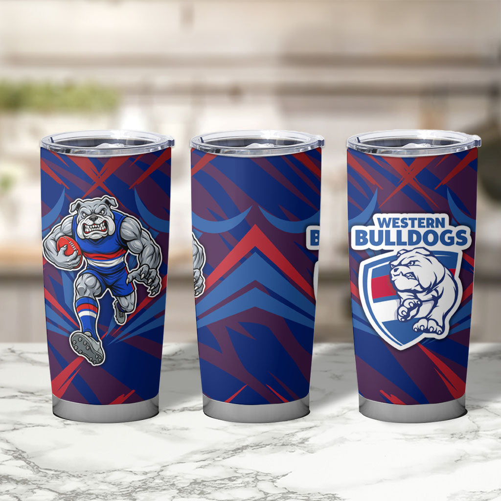 Western Bulldogs Australian Football Tumbler Cup Aggressive Bulldog Mascot - Bold Team Colors