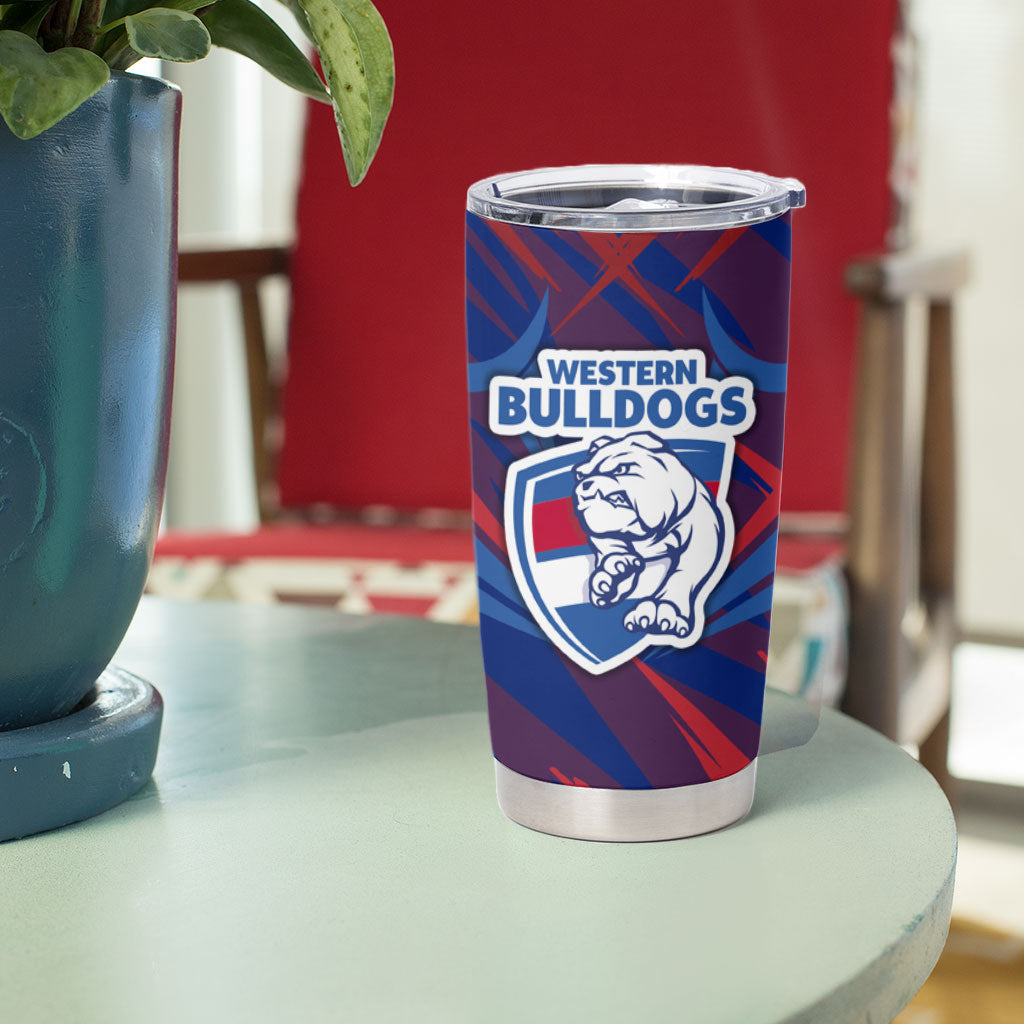 Western Bulldogs Australian Football Tumbler Cup Aggressive Bulldog Mascot - Bold Team Colors