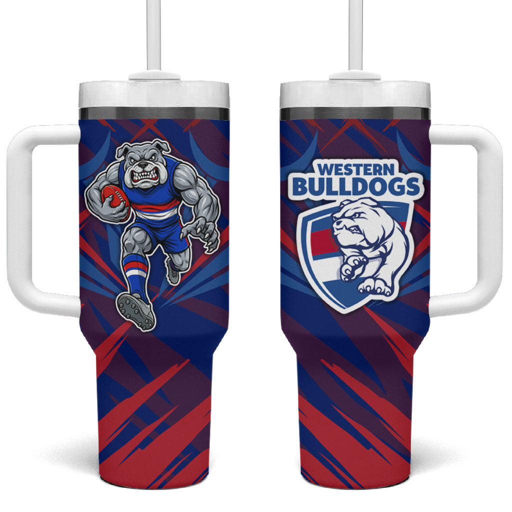 Western Bulldogs Australian Football Tumbler With Handle Aggressive Bulldog Mascot - Bold Team Colors