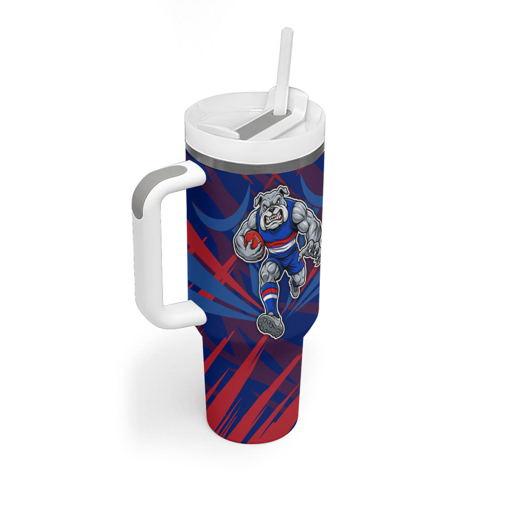 Western Bulldogs Australian Football Tumbler With Handle Aggressive Bulldog Mascot - Bold Team Colors