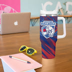 Western Bulldogs Australian Football Tumbler With Handle Aggressive Bulldog Mascot - Bold Team Colors