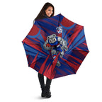 Western Bulldogs Australian Football Umbrella Aggressive Bulldog Mascot - Bold Team Colors