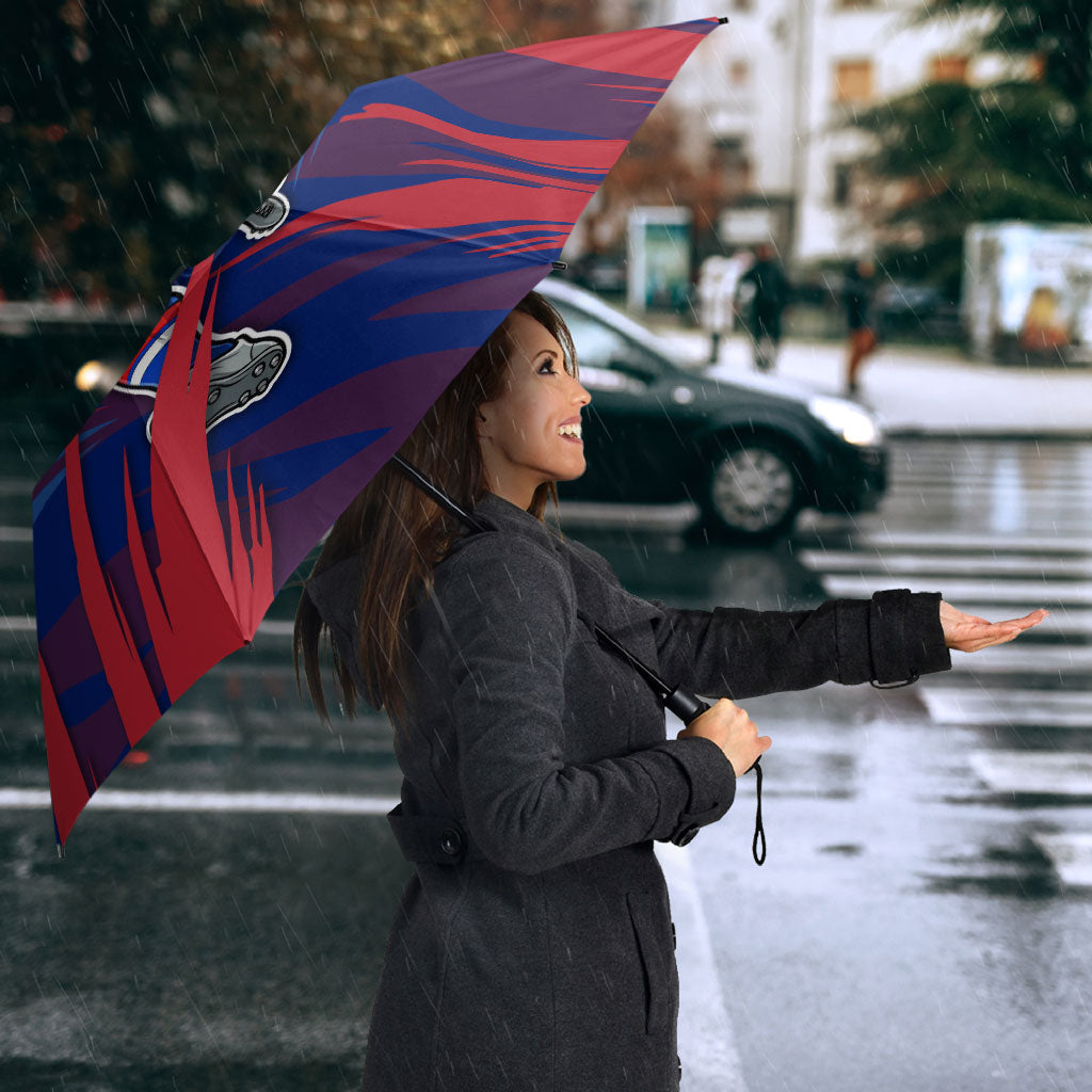 Western Bulldogs Australian Football Umbrella Aggressive Bulldog Mascot - Bold Team Colors