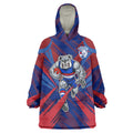 Western Bulldogs Australian Football Wearable Blanket Hoodie Aggressive Bulldog Mascot - Bold Team Colors