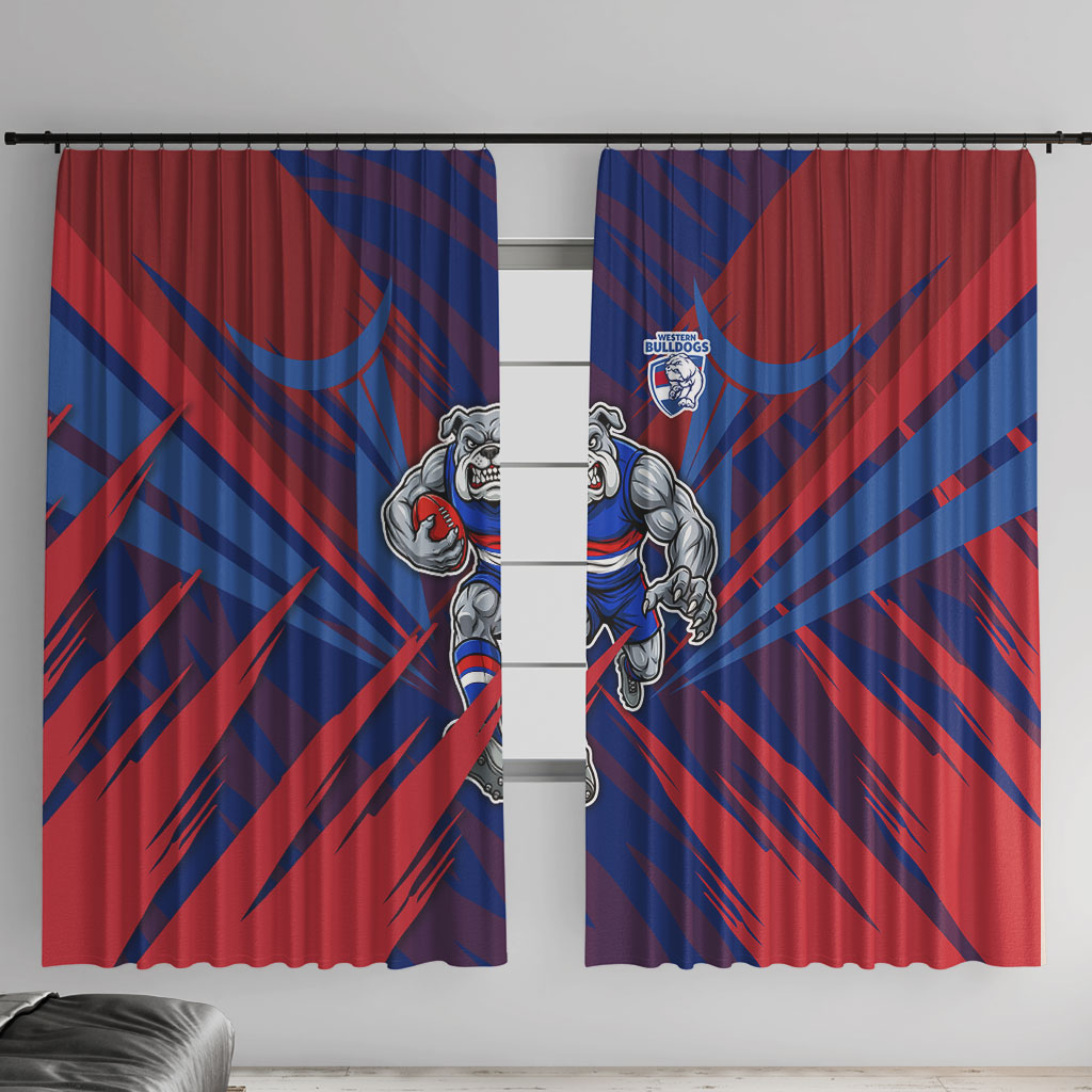 Western Bulldogs Australian Football Window Curtain Aggressive Bulldog Mascot - Bold Team Colors