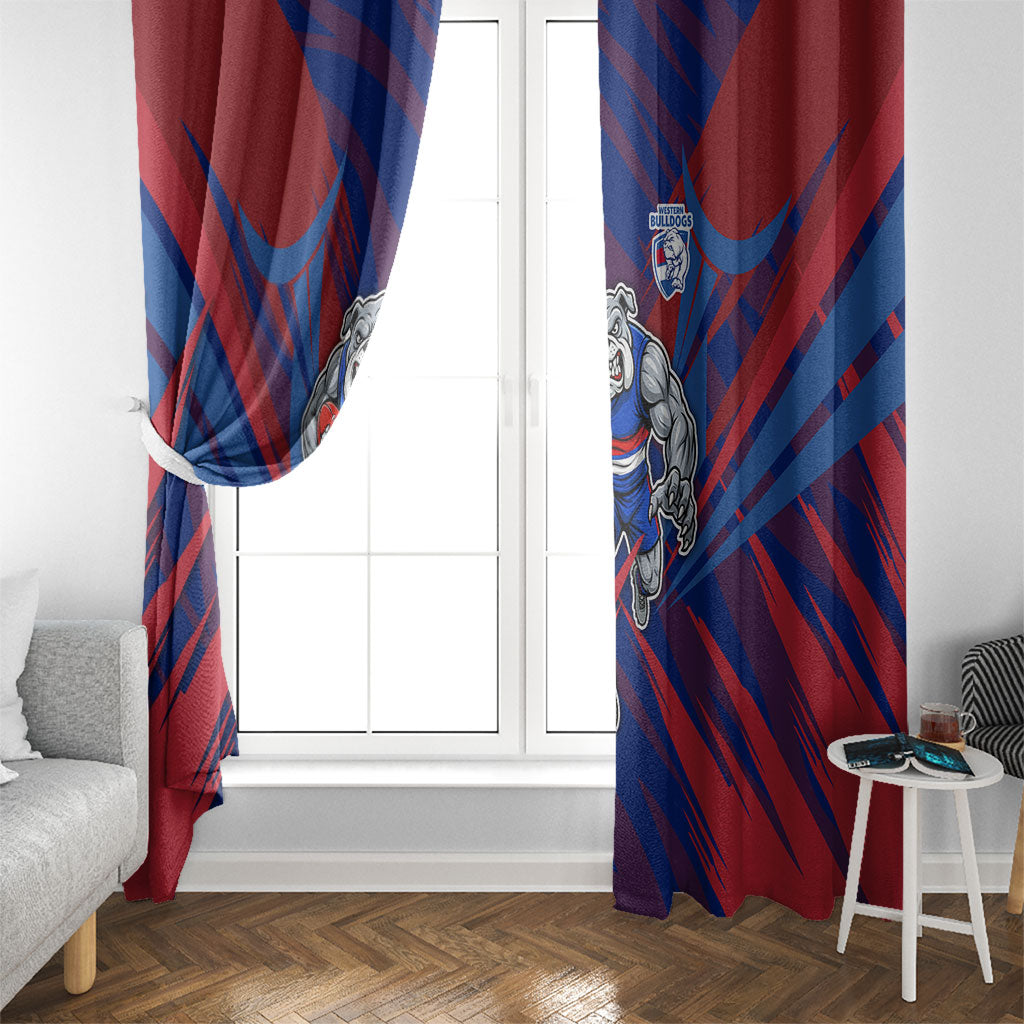 Western Bulldogs Australian Football Window Curtain Aggressive Bulldog Mascot - Bold Team Colors