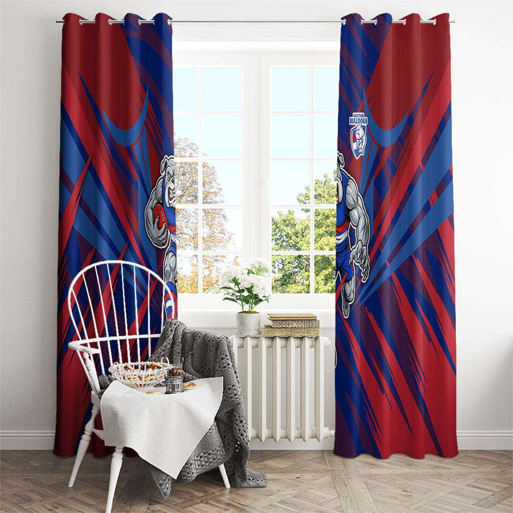 Western Bulldogs Australian Football Window Curtain Aggressive Bulldog Mascot - Bold Team Colors
