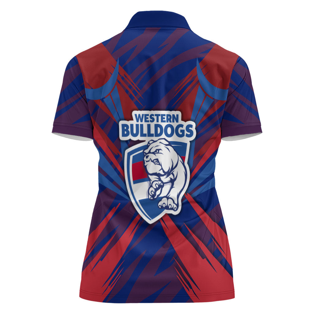 Western Bulldogs Australian Football Women Polo Shirt Aggressive Bulldog Mascot - Bold Team Colors