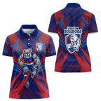 Western Bulldogs Australian Football Women Polo Shirt Aggressive Bulldog Mascot - Bold Team Colors