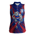 Western Bulldogs Australian Football Women Sleeveless Polo Shirt Aggressive Bulldog Mascot - Bold Team Colors