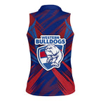 Western Bulldogs Australian Football Women Sleeveless Polo Shirt Aggressive Bulldog Mascot - Bold Team Colors