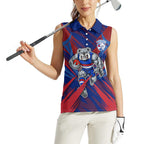 Western Bulldogs Australian Football Women Sleeveless Polo Shirt Aggressive Bulldog Mascot - Bold Team Colors