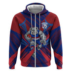 Western Bulldogs Australian Football Zip Hoodie Aggressive Bulldog Mascot - Bold Team Colors