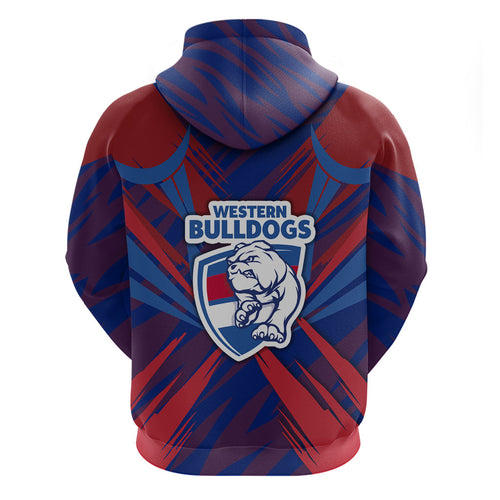 Western Bulldogs Australian Football Zip Hoodie Aggressive Bulldog Mascot - Bold Team Colors