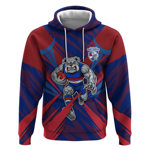 Western Bulldogs Australian Football Zip Hoodie Aggressive Bulldog Mascot - Bold Team Colors