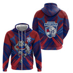 Western Bulldogs Australian Football Zip Hoodie Aggressive Bulldog Mascot - Bold Team Colors