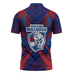 Western Bulldogs Australian Football Zipper Polo Shirt Aggressive Bulldog Mascot - Bold Team Colors