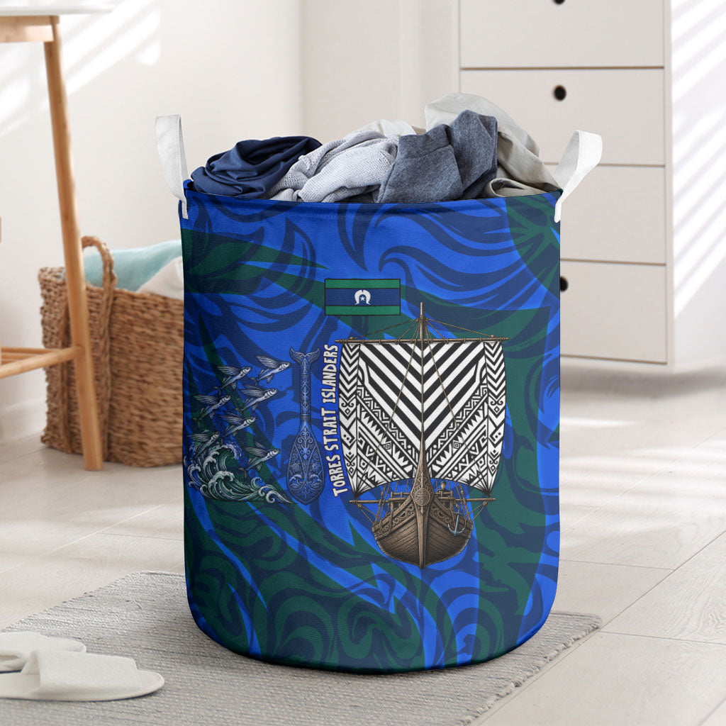 Torres Strait Islanders Forever Voyagers Laundry Basket Indigenous Australian Tribal Canoe Art