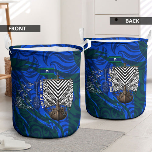 Torres Strait Islanders Forever Voyagers Laundry Basket Indigenous Australian Tribal Canoe Art