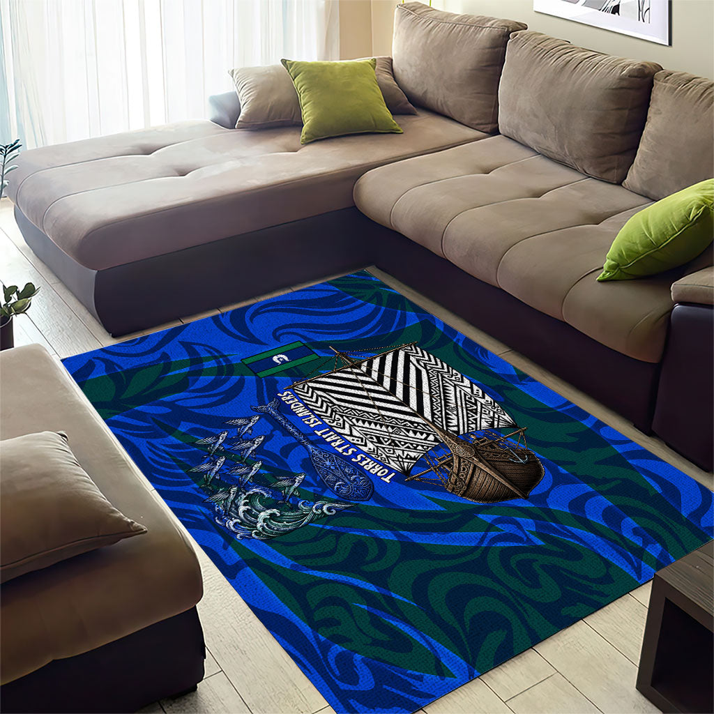 Torres Strait Islanders Forever Voyagers Area Rug Indigenous Australian Tribal Canoe Art