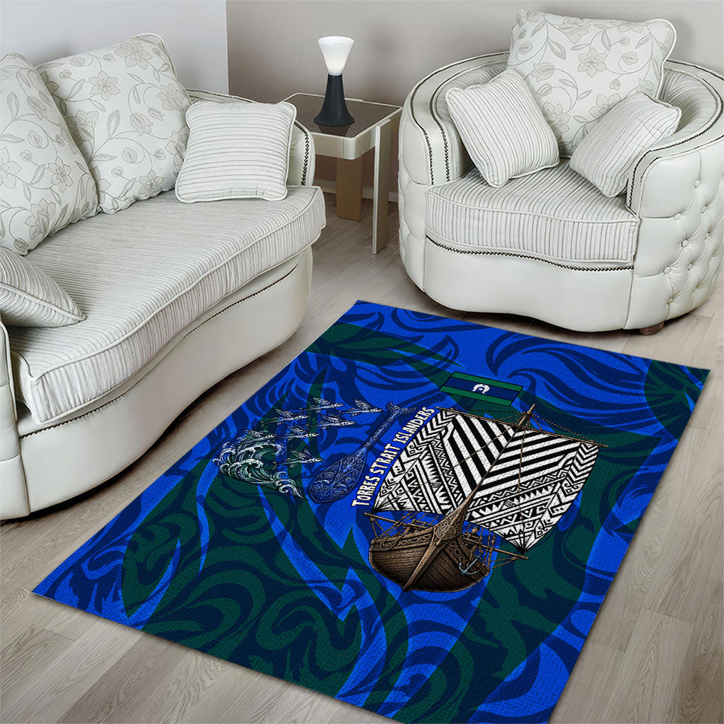 Torres Strait Islanders Forever Voyagers Area Rug Indigenous Australian Tribal Canoe Art