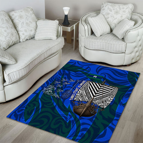 Torres Strait Islanders Forever Voyagers Area Rug Indigenous Australian Tribal Canoe Art