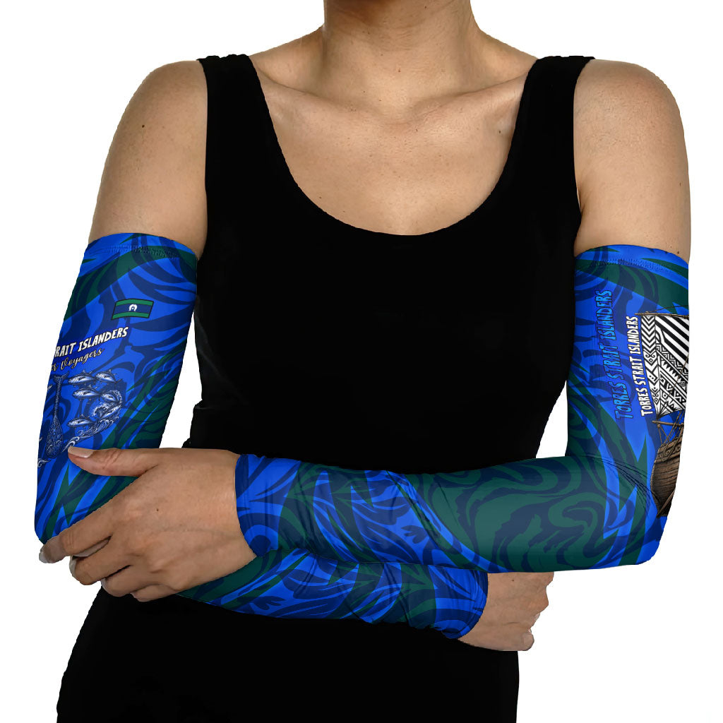 Torres Strait Islanders Forever Voyagers Arm Sleeves Indigenous Australian Tribal Canoe Art