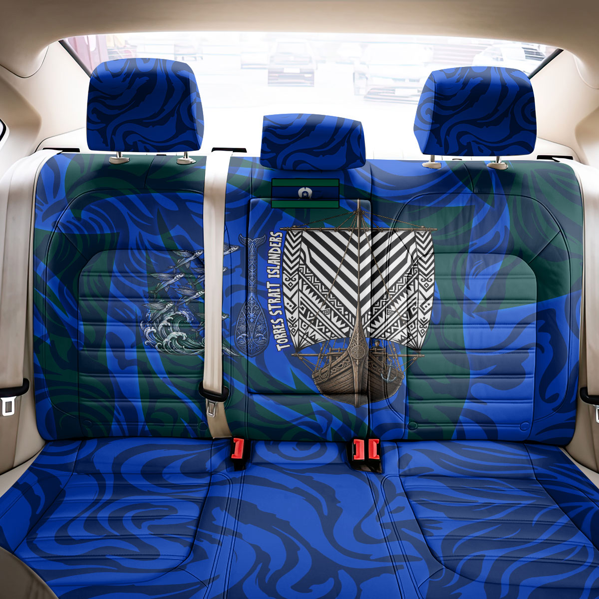 Torres Strait Islanders Forever Voyagers Back Car Seat Cover Indigenous Australian Tribal Canoe Art