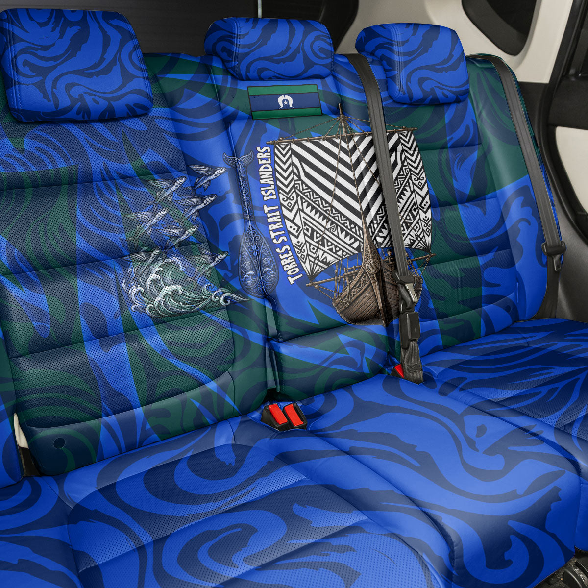 Torres Strait Islanders Forever Voyagers Back Car Seat Cover Indigenous Australian Tribal Canoe Art