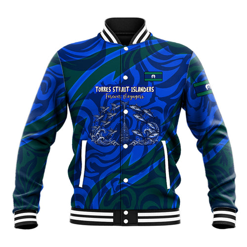 Torres Strait Islanders Forever Voyagers Baseball Jacket Indigenous Australian Tribal Canoe Art