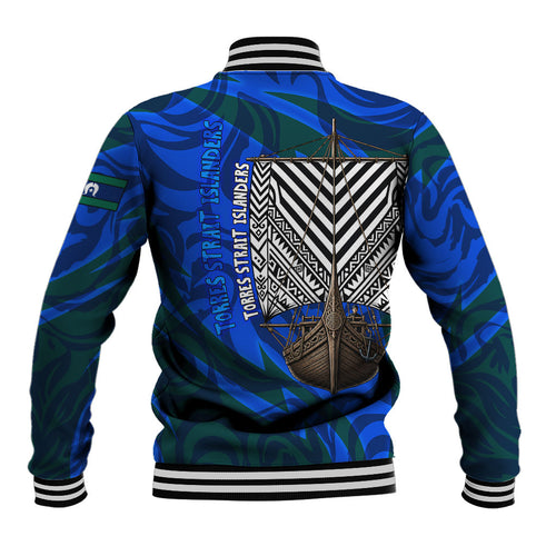 Torres Strait Islanders Forever Voyagers Baseball Jacket Indigenous Australian Tribal Canoe Art