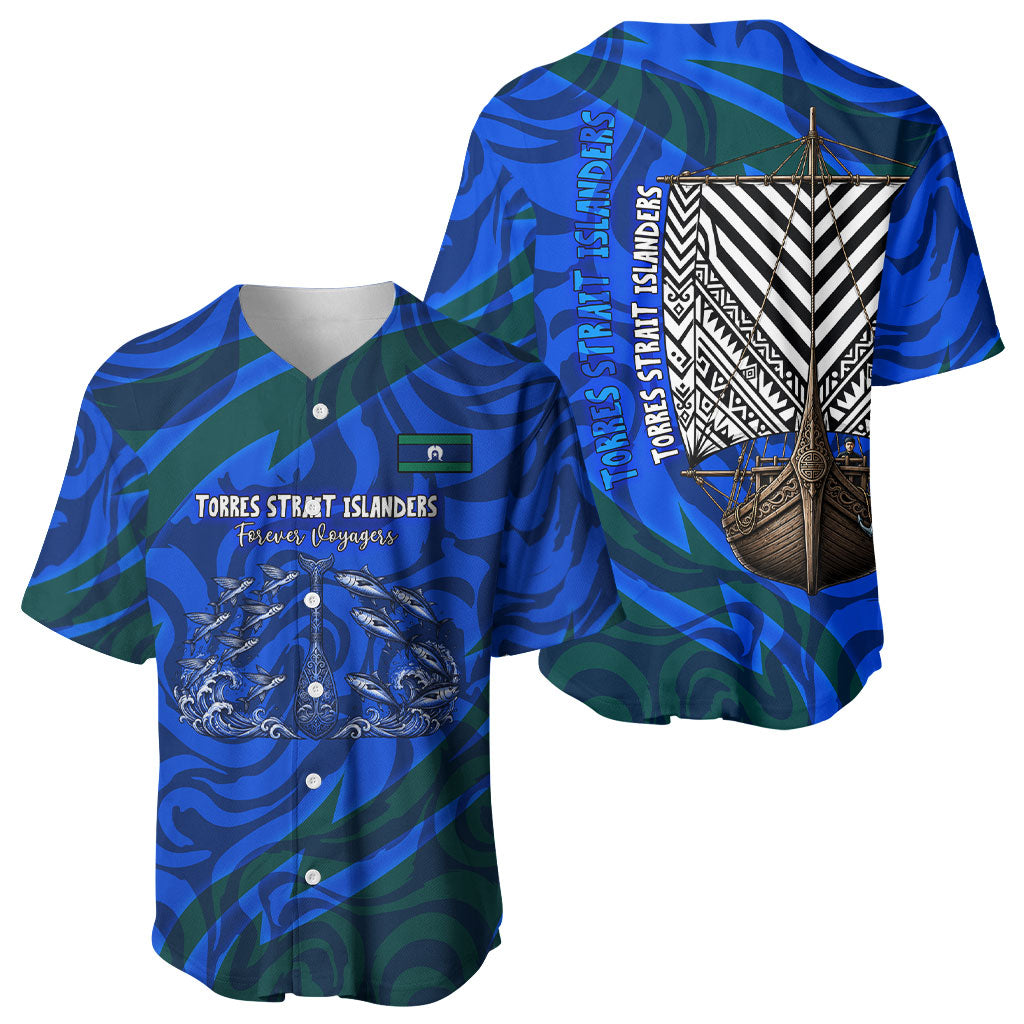 Torres Strait Islanders Forever Voyagers Baseball Jersey Indigenous Australian Tribal Canoe Art