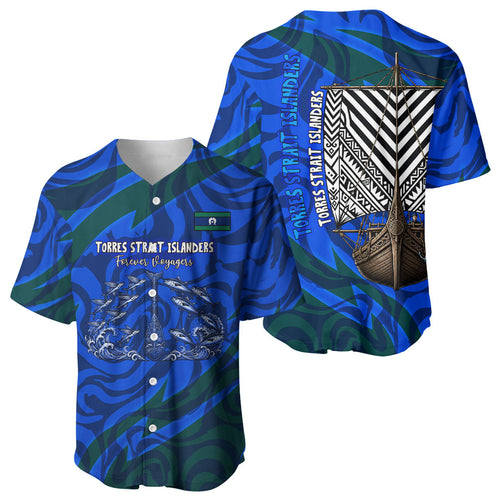 Torres Strait Islanders Forever Voyagers Baseball Jersey Indigenous Australian Tribal Canoe Art