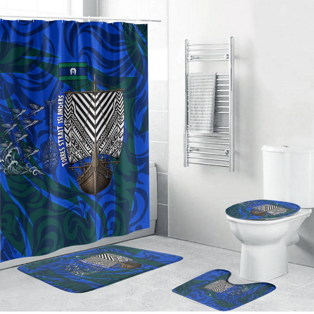 Torres Strait Islanders Forever Voyagers Bathroom Set Indigenous Australian Tribal Canoe Art