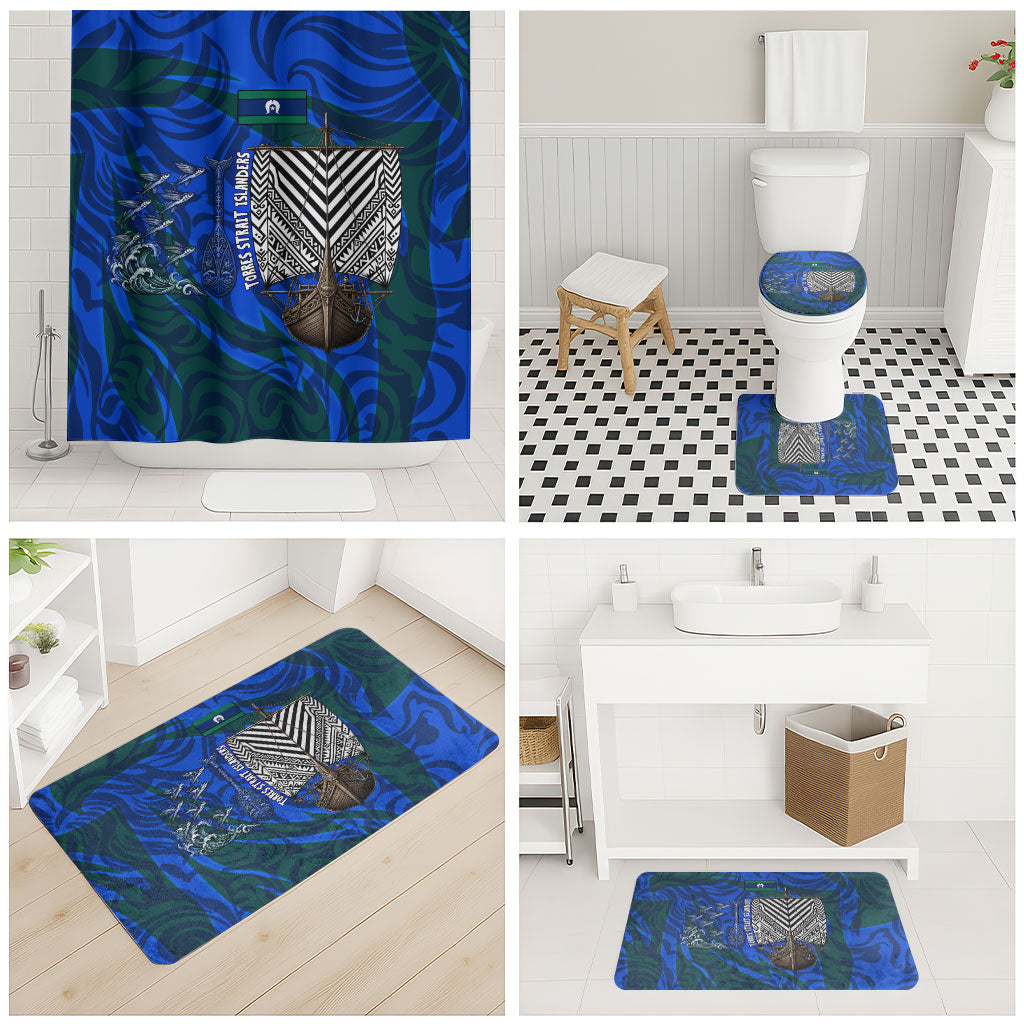 Torres Strait Islanders Forever Voyagers Bathroom Set Indigenous Australian Tribal Canoe Art