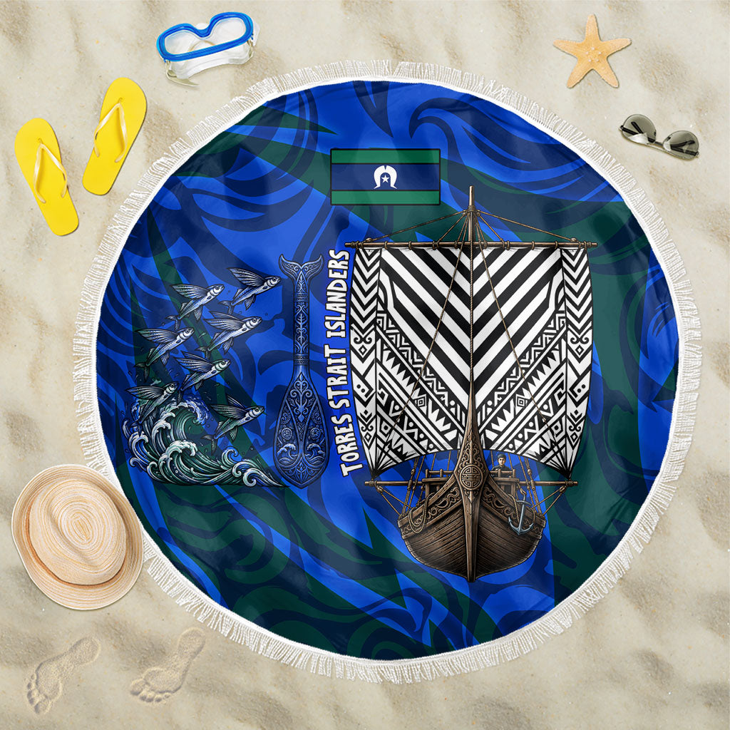 Torres Strait Islanders Forever Voyagers Beach Blanket Indigenous Australian Tribal Canoe Art