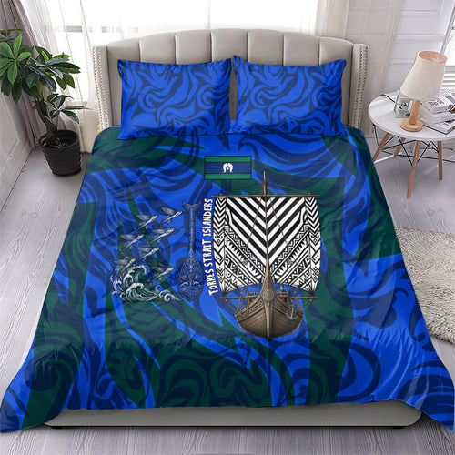 Torres Strait Islanders Forever Voyagers Bedding Set Indigenous Australian Tribal Canoe Art