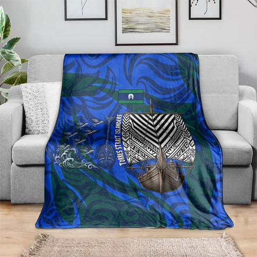 Torres Strait Islanders Forever Voyagers Blanket Indigenous Australian Tribal Canoe Art