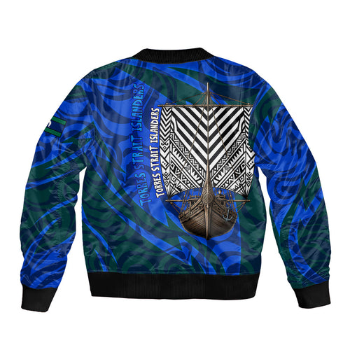 Torres Strait Islanders Forever Voyagers Bomber Jacket Indigenous Australian Tribal Canoe Art